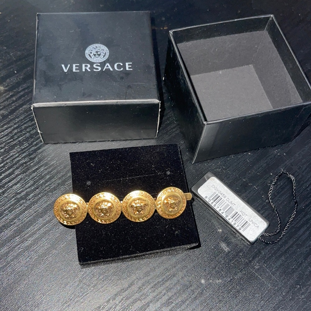 Versace tribute hair pin left side